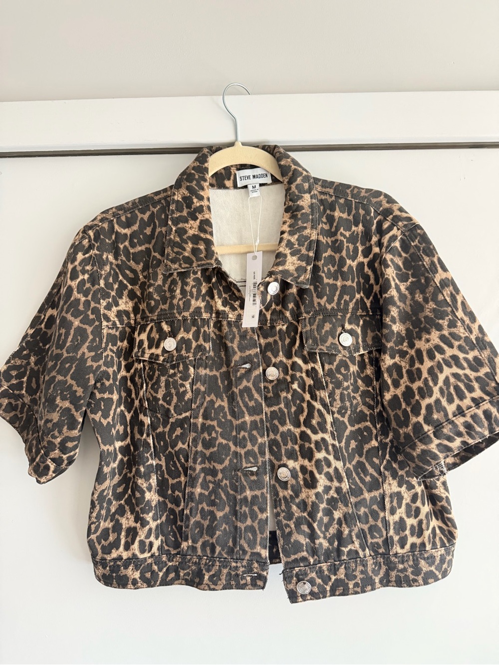 Steve Madden Leopard-Print Jacket in Brown and Black